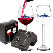 Blue Shark Wine Glasses Red Wine Clear Glass Crystal Flutes Goblets Novelty Gift for Adults Home Bar Party Christmas Celebration