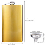 Golden 18/8 Stainless Steel 12OZ Hip Flask - Flasks for Liquor with Funnel