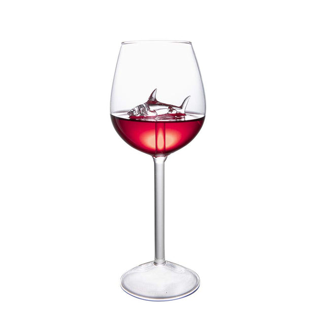 Shark Wine Glasses Red Wine Clear Glass Crystal Flutes Goblets Novelty Gift for Adults Home Bar Party Christmas Celebration