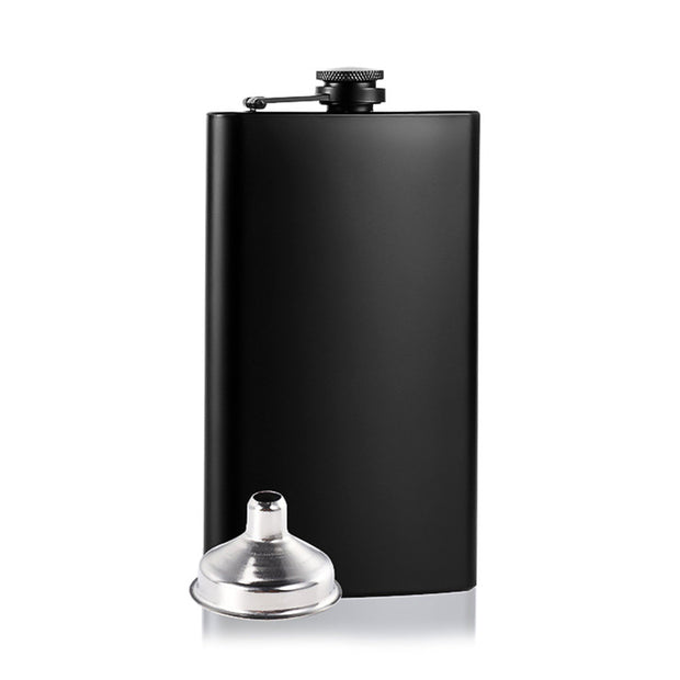 Black 18/8 Stainless Steel 12OZ Hip Flask - Flasks for Liquor with Funnel