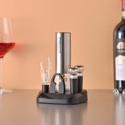 High-end Rechargeable Electric Wine Opener with Charging Base 2-in-1 Aerator & Pourer Foil Cutter 2 Vacuum Preservation Stoppers