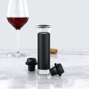 Electric Corkscrew Wine Bottle Opener with Foil Cutter Aerator Wine Pourer Vacuum Pump and 2 Wine Stopper Storage Base