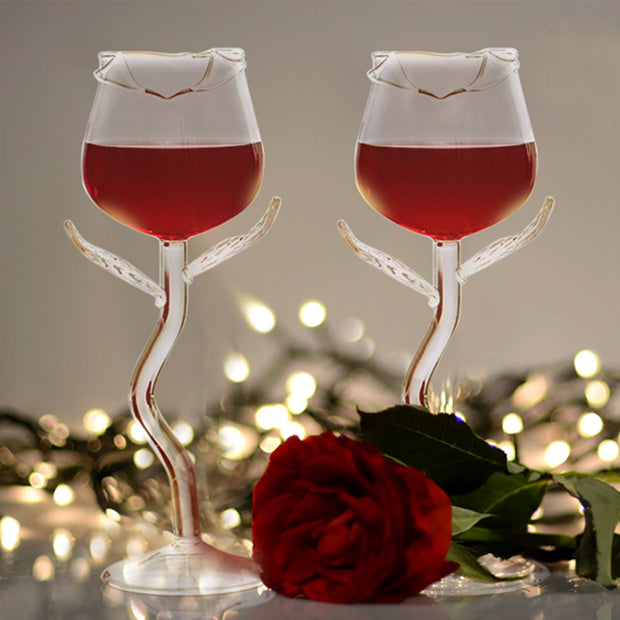 Rose Creative Cocktail Glasses Crystal Goblets For Ladies' Night  Set of 2
