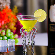 Octopus Martini Cocktail Crystal Flutes Goblets Creative Wine Glasses Set of 2