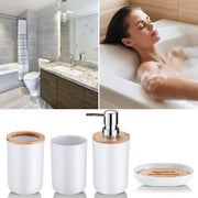 HOMEACC Bathroom Accessories Set, Toothbrush Holder, Soap Dish, Lotion Dispenser, Cup and Cotton Swab Box, Bathroom Wash Kit