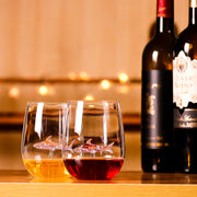 Premium Crystal Pink Shark Stemless Wine Glass All-Purpose Tumblers Set of 2